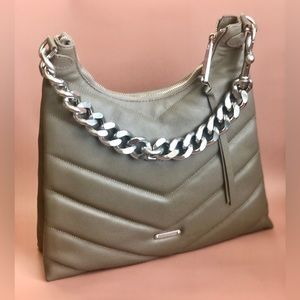 NWT Rebecca Minkoff Edie Maxi Leather Bag Deep Taupe Office to Evening